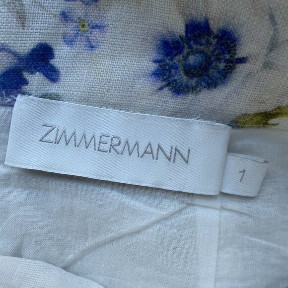 SOLD!!! Zimmermann Natura Frilled Tank + Tuck Shorts Set in Blue Garden Print - Picture 12 of 13